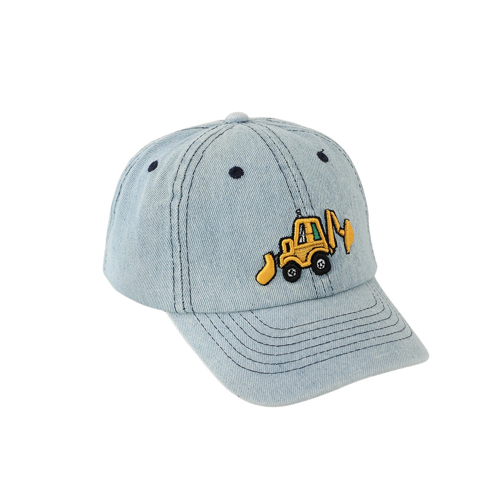 Wholesale Denim washed children's hat cartoon machine embroidered duckbill cap